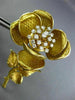 ESTATE EXTRA LARGE 1.0CT DIAMOND 18KT WHITE & YELLOW GOLD ROSE FLOWER BROOCH PIN