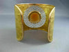 EXTRA LARGE 10.65CT DIAMOND & AAA AGATE 18KT YELLOW & ROSE GOLD BANGLE BRACELET