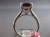 ESTATE LARGE 3.78CT DIAMOND & AAA RHODOLITE 18K WHITE GOLD ROUND ENGAGEMENT RING