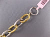 LARGE & LONG .98CT DIAMOND 14KT 2 TONE GOLD 3D OVAL LINK TOGGLE LOVE BRACELET