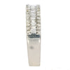 WIDE .63CT DIAMOND 18KT WHITE GOLD 3D ROUND & BAGUETTE 3 ROW ANNIVERSARY RING