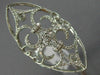 LARGE 1.33CT DIAMOND 14KT WHITE GOLD 3D OPEN FILIGREE FLOWER MARQUISE SHAPE RING