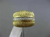 ESTATE WIDE .25CT ROUND DIAMOND 14KT WHITE & YELLOW GOLD 3D MULTI ROW BEAD RING