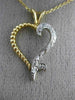 ESTATE .17CT DIAMOND 14K TWO TONE GOLD CLASSIC FILIGREE OPEN HEART PENDANT 21495