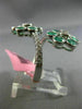 ESTATE EXTRA LARGE 2.29CT DIAMOND & AAA EMERALD 18KT WHITE GOLD FLOWER LOVE RING
