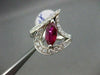 ESTATE LARGE 1.61CT DIAMOND & AAA RUBY PLATINUM MARQUISE & ROUND RING AMAZING!!