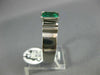 ESTATE LARGE 1.65CT AAA EMERALD 18KT WHITE GOLD SOLITAIRE BEZEL ENGAGEMENT RING
