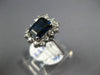WIDE 2.61CT DIAMOND & AAA SAPPHIRE 14K WHITE GOLD 3D EMERALD CUT ENGAGEMENT RING