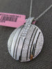 ESTATE LARGE 1.13CT DIAMOND 18K WHITE GOLD PRINCESS & ROUND CIRCULAR FUN PENDANT