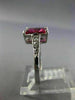 WIDE 1.29CT DIAMOND & AAA RUBY 18KT WHITE GOLD EMERALD CUT SOLITAIRE RING #27636