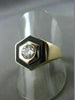 ESTATE WIDE .60CT OLD MINE DIAMOND 14K Y&W GOLD HEXAGON STUNNING MENS RING 22350