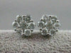 ESTATE 1.52CTW DIAMOND CLUSTER 14KT WHITE GOLD EARRINGS 9MM #2467