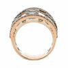 1.03CT DIAMOND 18KT WHITE & ROSE GOLD 3D ROUND & BAGUETTE SQUARE MULTI BAND RING