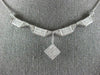 LARGE 1.75CT DIAMOND 14KT WHITE GOLD PRINCESS TWO IN ONE NECKLACE PENDANT #1584