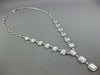 WIDE 6.37CT DIAMOND 18KT WHITE GOLD 3D ROUND & BAGUETTE LARIAT TENNIS NECKLACE