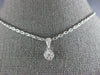 ESTATE SMALL .19CT DIAMOND 18KT WHITE GOLD 3D CLUSTER FLOWER LOVE PENDANT