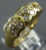 ESTATE .95CT DIAMOND 14KT YELLOW GOLD 3D FLOWER FOUR LEAF CLOVER ETOILE FUN RING