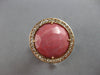 LARGE 11.52CT DIAMOND & AAA PINK AGATE 14KT ROSE GOLD 3D HALO FILIGREE FUN RING
