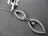 LARGE .38CT DIAMOND 14KT WHITE GOLD DOUBLE LEAF SOLITAIRE FUN FLOATING PENDANT