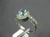 ESTATE 1.03CT DIAMOND & AAA AQUAMARINE 14KT WHITE GOLD FILIGREE ENGAGEMENT RING