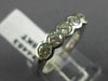 ESTATE 1CT DIAMOND 18KT WHITE GOLD 5 STONE BEZEL WEDDING ANNIVERSARY RING #4453