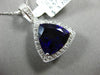 ESTATE LARGE 7.65CT DIAMOND & AMETHYST 14KT WHITE GOLD 3D HALO FLOATING PENDANT