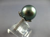 LARGE .55CT DIAMOND & AAA TAHITIAN PEARL 18KT WHITE GOLD FLOWER ENGAGEMENT RING