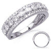 .92CT DIAMOND 14KT WHITE GOLD ROUND & OVAL 3 ROW SEMI ETERNITY ANNIVERSARY RING