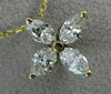 ANTIQUE 1.30CT MARQUISE DIAMOND 14KT YELLOW GOLD FOUR LEAF FLOWER PENDANT #19788