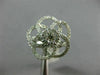 ESTATE LARGE 1.35CT DIAMOND 14KT WHITE GOLD 3D FLOWER CLUSTER INVISIBLE FUN RING