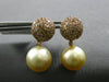 LARGE 2.21CT MOCHA DIAMOND & AAA GOLDEN SOUTH SEA PEARL 18KT ROSE GOLD EARRINGS
