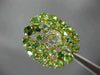 5.13CT DIAMOND & AAA PERIDOT & TSAVORITE 14K YELLOW GOLD 3D FILIGREE FLOWER RING