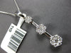 LARGE .75CT DIAMOND 14KT WHITE GOLD PAST PRESENT FUTURE FLOWER FLOATING PENDANT