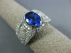 LARGE 2.95CT DIAMOND & AAA TANZANITE 14KT WHITE GOLD OVAL ENGAGEMENT RING #1506