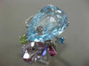 ESTATE LARGE 19.46CT DIAMOND & AAA MULTI COLOR GEM 18KT WHITE GOLD 3D FUN RING