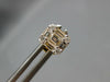 ESTATE .50CT DIAMOND 18KT YELLOW GOLD ROUND & BAGUETTE CLUSTER SQUARE EARRINGS