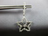 ESTATE LARGE 1.0CT DIAMOND 14KT WHITE GOLD 3D STAR SNOWFLAKE HANGING EARRINGS