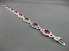ANTIQUE WIDE 10.25CT DIAMOND & AAA OVAL RUBY 18KT WHITE GOLD 3D BRACELET