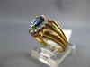 ESTATE .71CT DIAMOND & AAA SAPPHIRE 14K YELLOW GOLD PEAR SHAPE & ROUND HALO RING