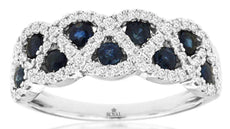 1.01CT DIAMOND & AAA SAPPHIRE 14KT WHITE GOLD 3D DOUBLE INFINITY FUN LOVE RING