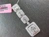 LARGE 2.55CT DIAMOND 18KT WHITE GOLD BAGUETTE ELONGATED SQUARE FLOATING PENDANT