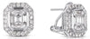 1.23CT DIAMOND 14KT WHITE GOLD 3D ROUND EMERALD CUT & BAGUETTE OCTAGON EARRINGS