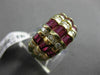 ESTATE 3.35CT ROUND DIAMOND & AAA BAGUETTE RUBY 14KT YELLOW GOLD ENGAGEMENT RING