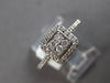 ESTATE .40CT DIAMOND 14KT WHITE GOLD 3D CLUSTER SQUARE HALO FRIENDSHIP LOVE RING