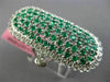 EXTRA LARGE 2.17CT DIAMOND & COLOMBIAN EMERALD 18K WHITE GOLD FILIGREE OVAL RING