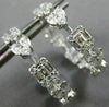 ESTATE WIDE 3.50CT DIAMOND 18K WHITE GOLD MULTI SHAPE SQUARE HEART HOOP EARRINGS