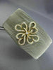 ESTATE WIDE .62CT DIAMOND 18K GOLD & STAINLESS STEEL FLOWER MESH BANGLE BRACELET