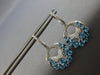 LARGE 3.98CT DIAMOND & AAA BLUE TOPAZ 14K WHITE GOLD CIRCULAR LEVERBACK EARRINGS
