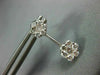 ESTATE 1.06CT DIAMOND 14KT WHITE GOLD 3D DOUBLE FLOWER HANGING EARRINGS #155