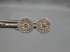 ESTATE .51CT DIAMOND 18KT WHITE GOLD CLUSTER INVISIBLE HALO EARRING JACKET SET